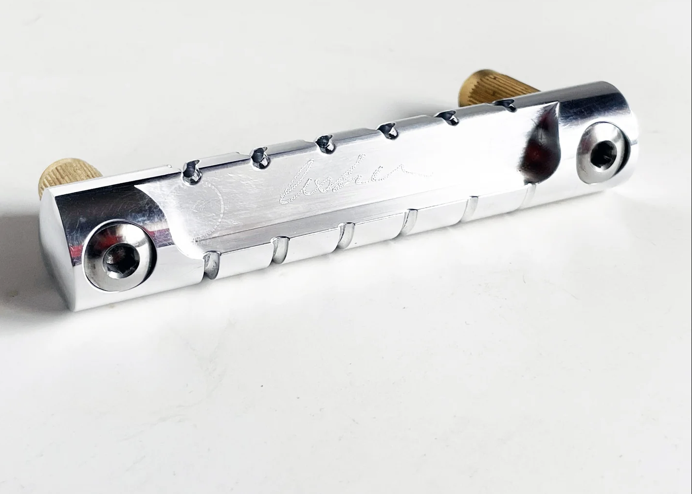 Electro Hawaiian® Lap Steel Bridge Machined Aluminum with Flat Radius - Metric Anchors