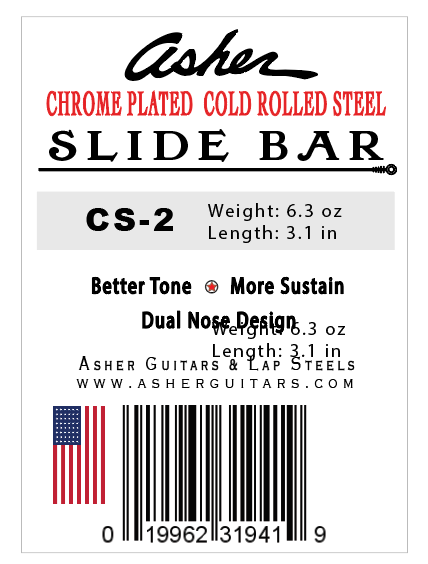 Electro Hawaiian® CS-2 Chrome Plated Cold Rolled STEEL Slide Bar - Made in USA