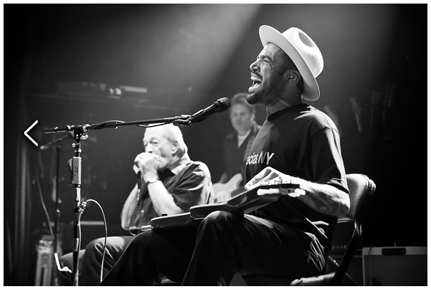 Ben Harper playing an Electro Hawaiian lap steel.