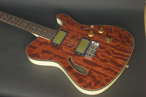 SOLD Asher 2015 Hollow T Custom #871 with figured Bubinga top and custom wound pickups